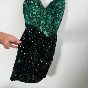 Brand New With Tags!!!! Size 2. Emerald Sequin Mini Dress